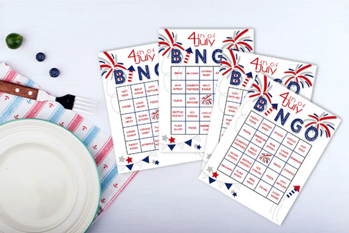 Playing bingo is another one of the 4th of July traditions in this post.