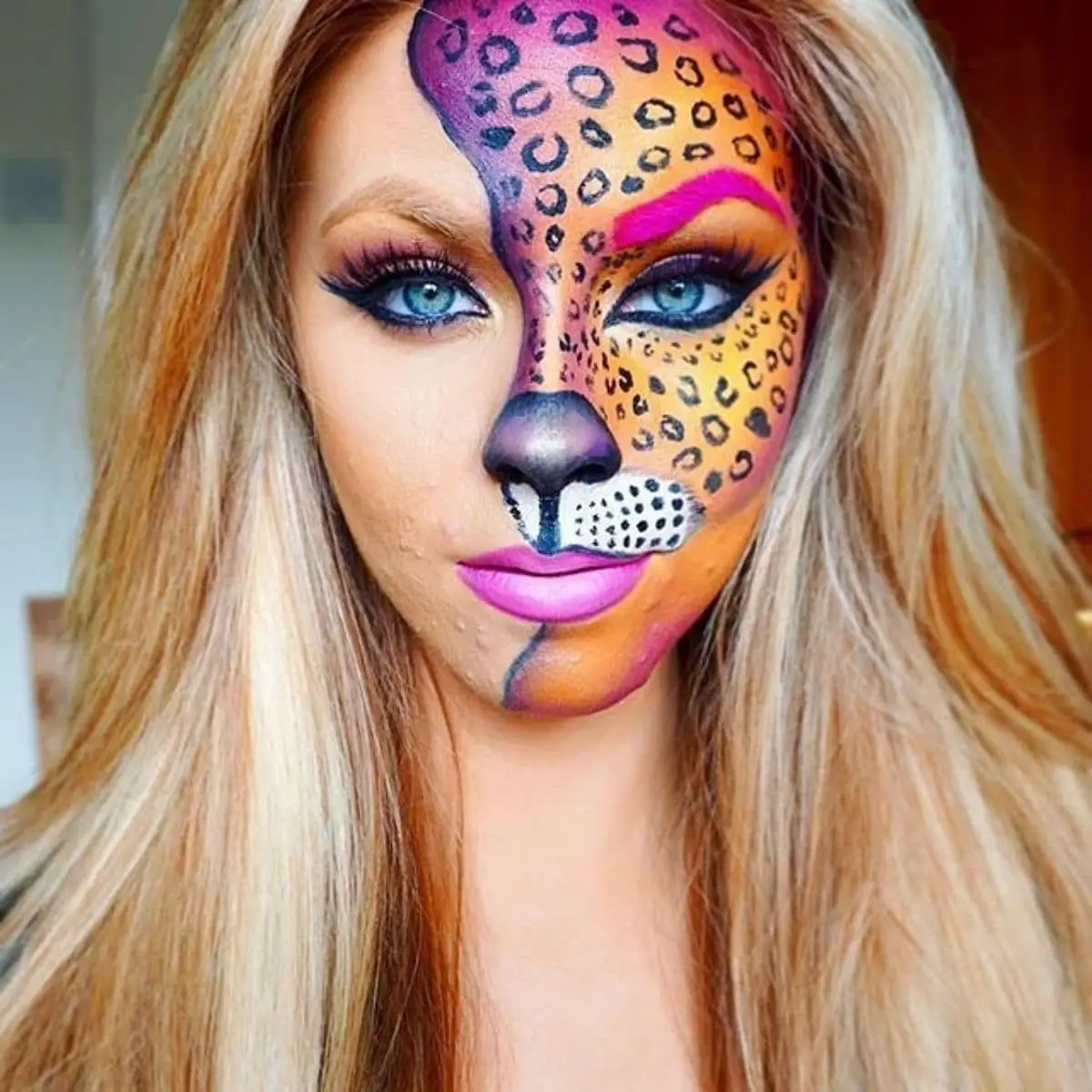 leopard face makeup