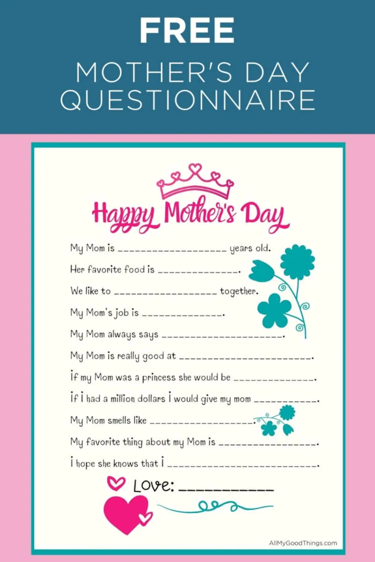 mother's day questionnaire