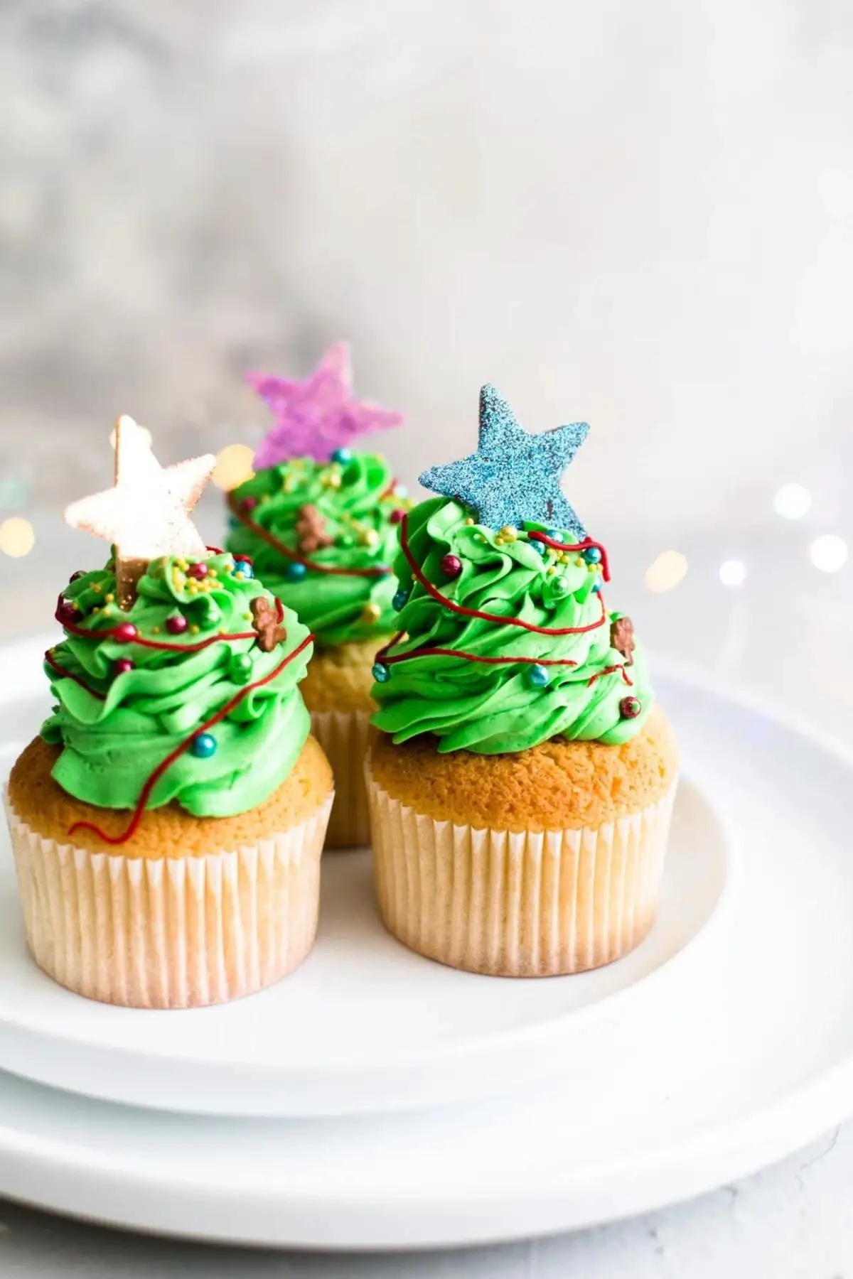 vegan christmas tree cupcakes