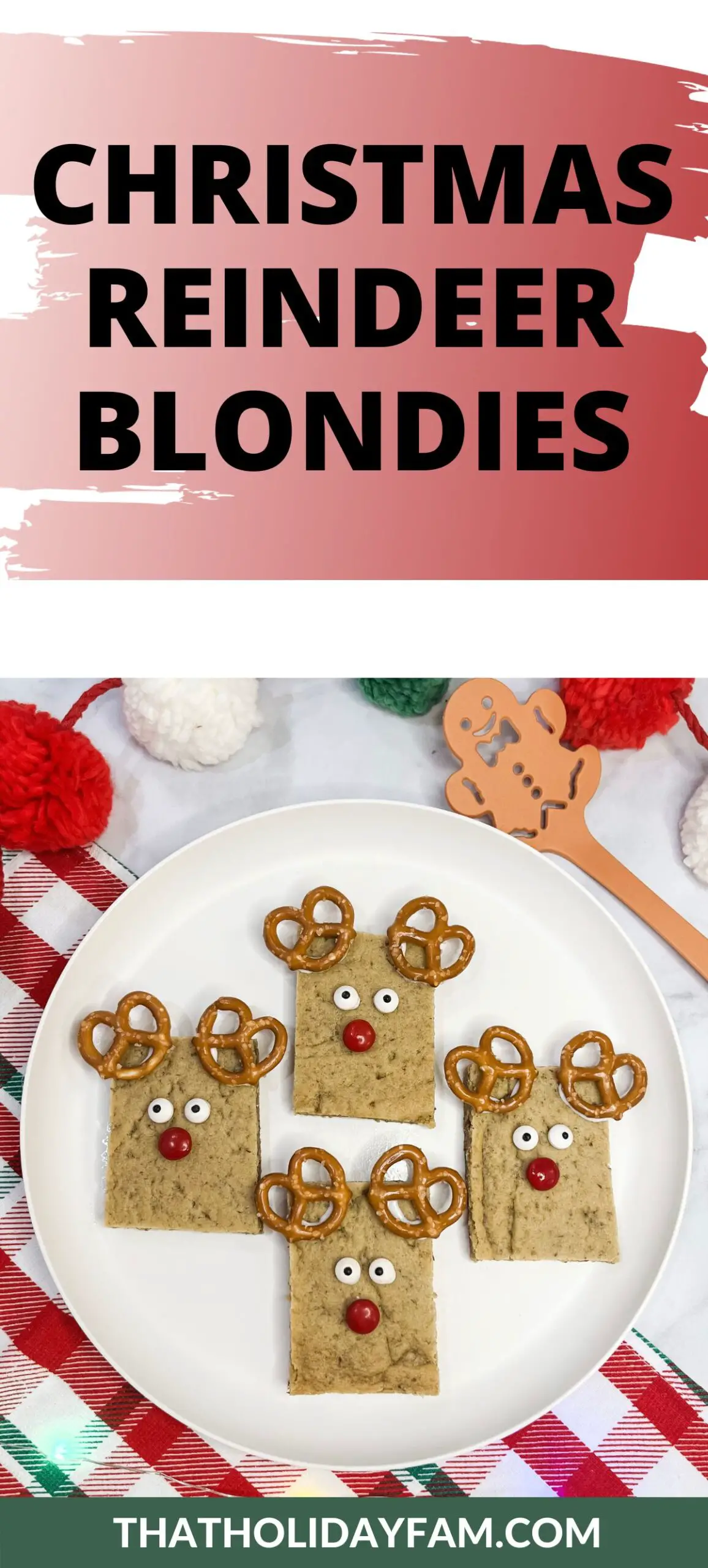 christmas reindeer blondies