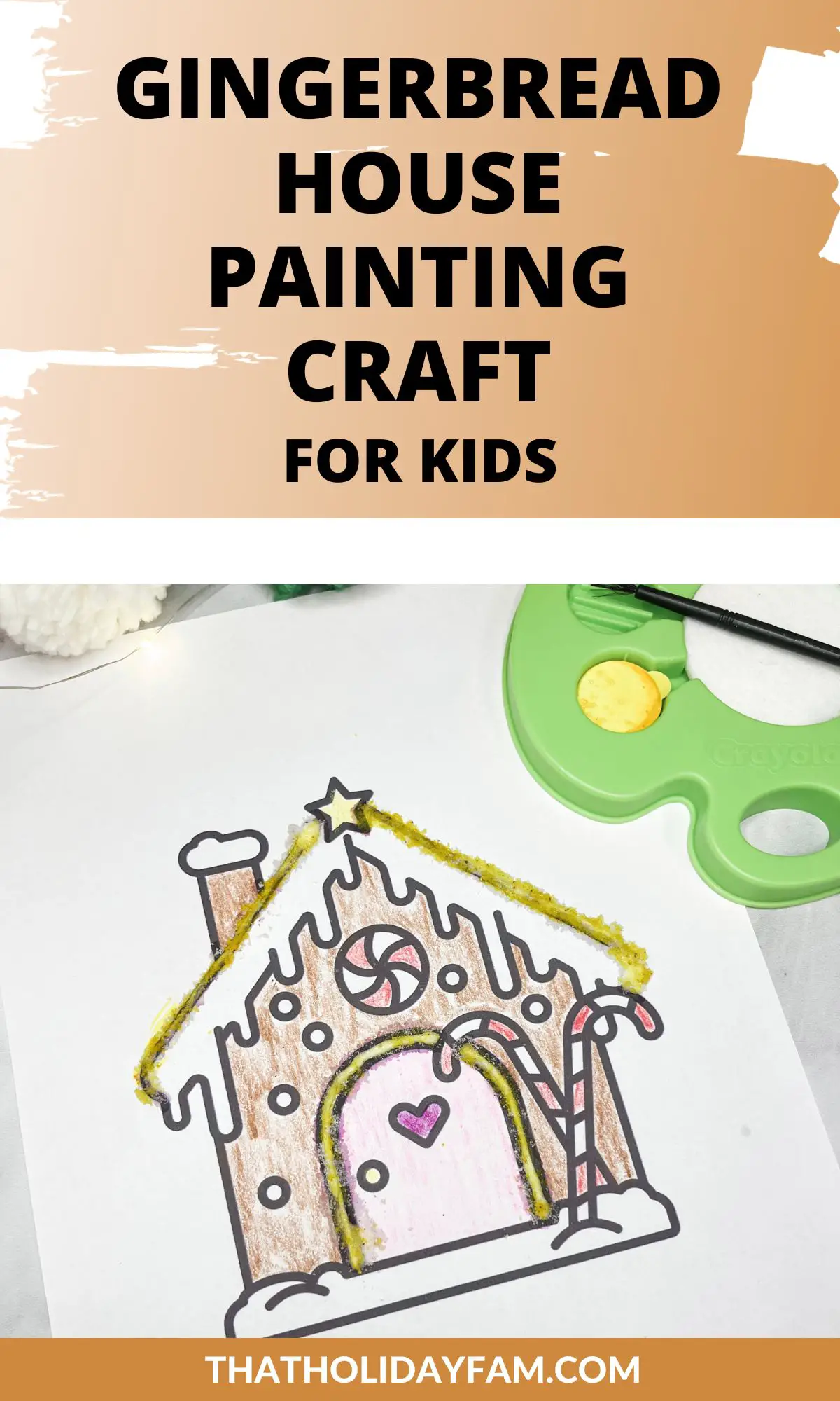 gingerbread house painting craft for kids