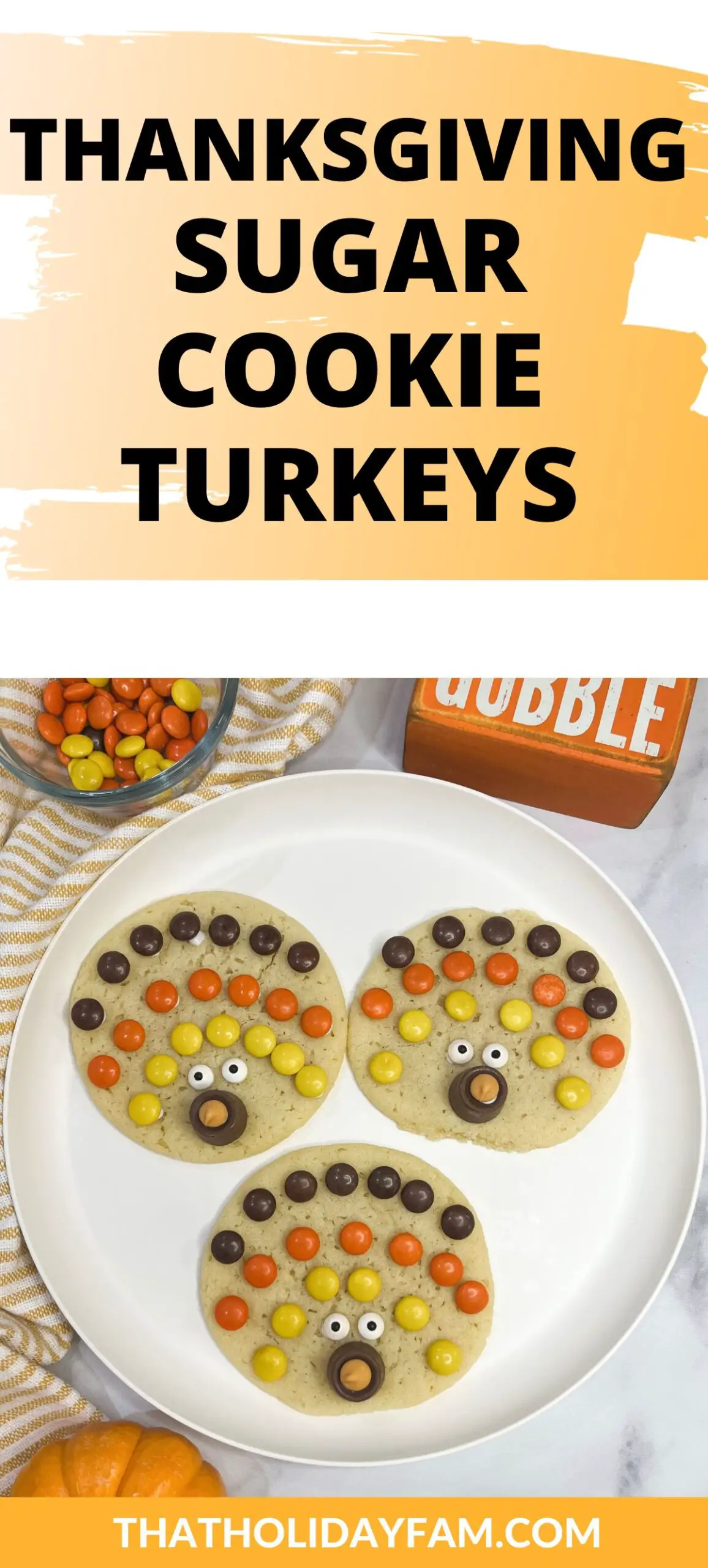 thanksgiving sugar cookie turkeys