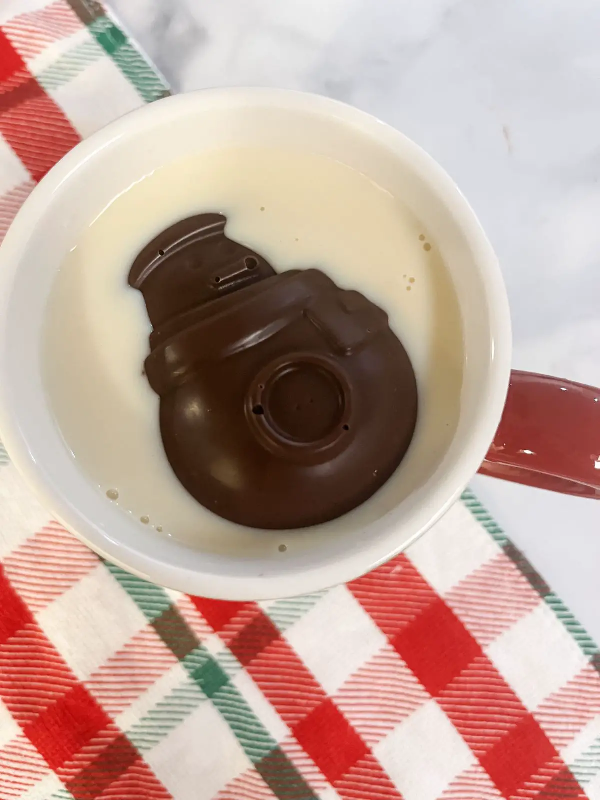 hot chocolate bomb in milk